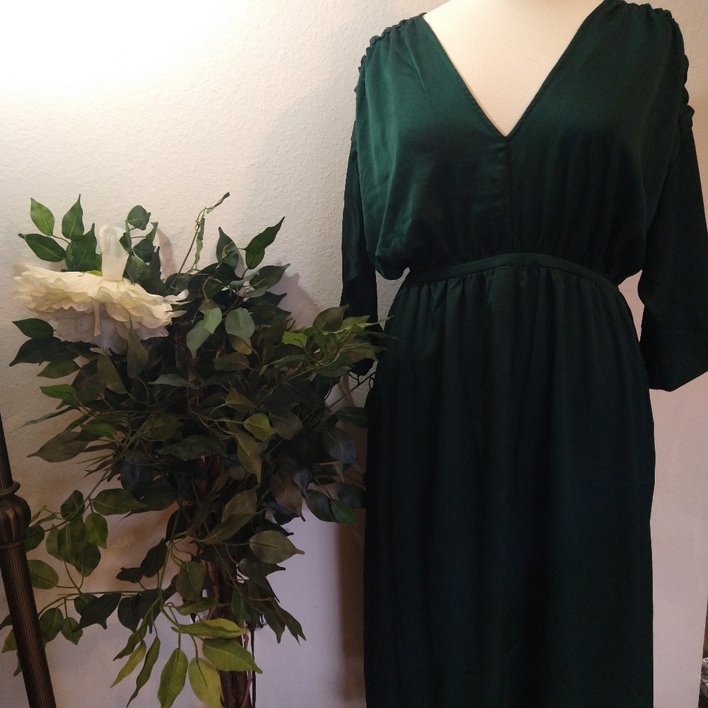 NWT The Odells (Anthropologie) Large green midi dress